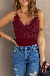 Thumbnail for Lace Double Spaghetti Strap Cami Top