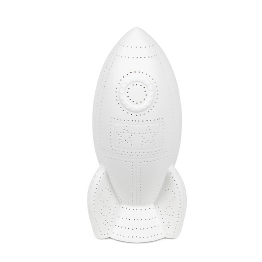 Simple Designs Porcelain Rocketship Table Lamp