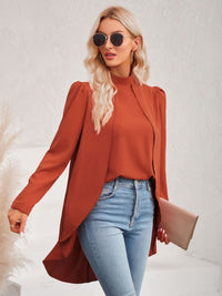 Thumbnail for Long Puff Sleeve High-Low Blouse