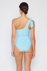 Thumbnail for Marina West Swim Vacay Mode One Shoulder Swimsuit in Pastel Blue
