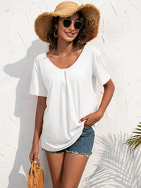 Thumbnail for Lace Trim Short Sleeve Top