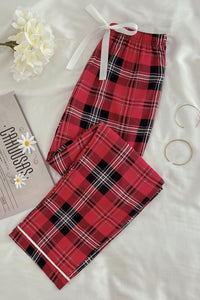 Thumbnail for Plaid Tied Loungewear Pants