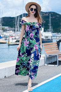 Thumbnail for Full Size Ruffled Off-Shoulder Flutter Sleeve Maxi Dress