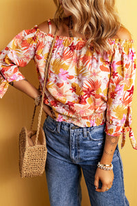 Thumbnail for Printed Off Shoulder Blouse