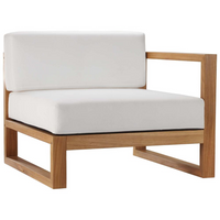 Thumbnail for Upland Outdoor Patio Teak Wood 2-Piece Sectional Sofa Loveseat - Natural White EEI-4256-NAT-WHI-SET