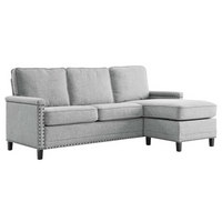 Thumbnail for Ashton Upholstered Fabric Sectional Sofa - Light Gray EEI-4994-LGR