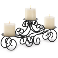 Thumbnail for Wrought Iron Scroll Triple Candle Holder