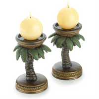 Thumbnail for Palm Tree Candle Holder Pair