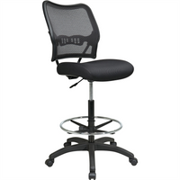 Thumbnail for Office Star Air Grid Mesh Back Drafting Chair - Mesh Seat - Mesh Back - 5-star Base - Black - 20
