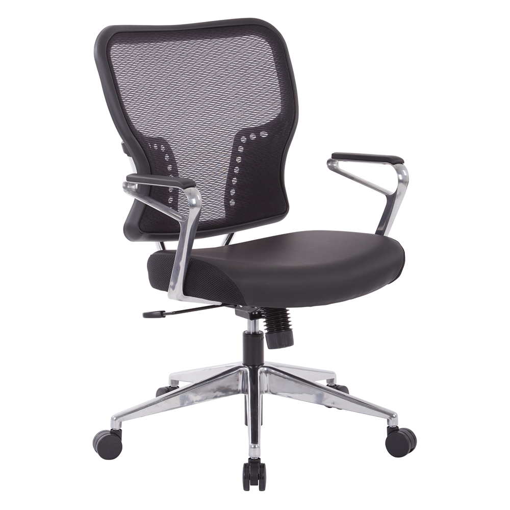 Air Grid® Back and Padded Bonded Leather Seat Chair
