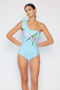 Thumbnail for Marina West Swim Vacay Mode One Shoulder Swimsuit in Pastel Blue