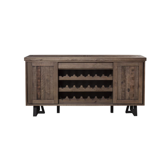 Prairie Sideboard with Wine Holder, Natural/Black