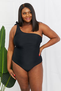 Thumbnail for Marina West Swim Deep End One-Shoulder One-Piece Swimsuit in Black