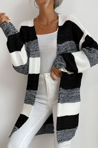 Thumbnail for Striped Long Sleeve Duster Cardigan