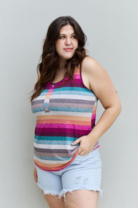 Thumbnail for Heimish Love Me For Me Full Size Multicolored Striped Top