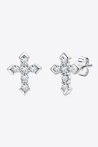 Thumbnail for Moissanite Cross Stud Earrings