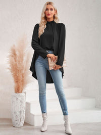 Thumbnail for Long Puff Sleeve High-Low Blouse