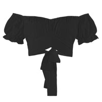 Thumbnail for Off-Shoulder Flounce Sleeve Tie Back Top