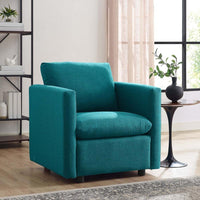 Thumbnail for Activate Upholstered Fabric Armchair - Teal EEI-3045-TEA - Mervyns