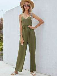 Thumbnail for Adjustable Spaghetti Strap Jumpsuit with Pockets - Mervyns