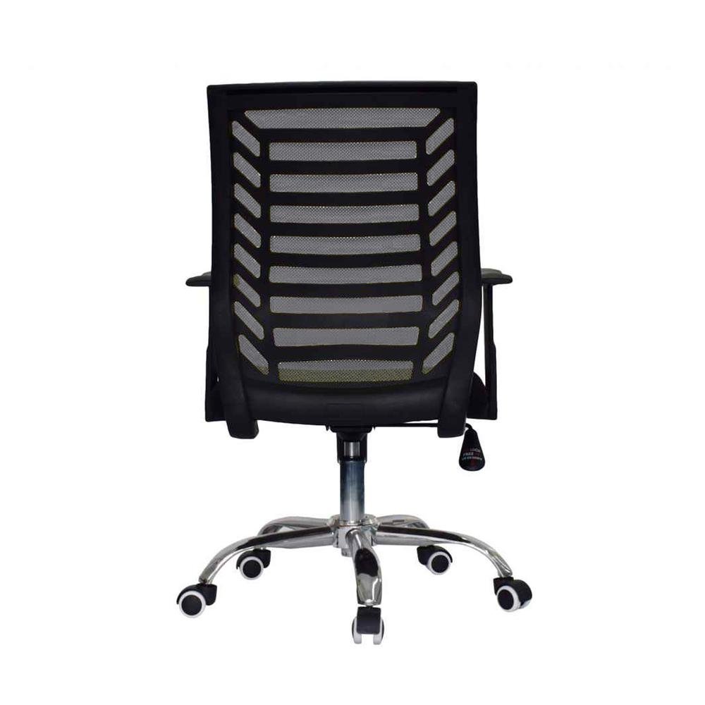 American Imaginations 24.8-in. W 38.2-in. H Transitional Stainless Steel-Plastic-Nylon Office Chair In Black, AI-28709 - Mervyns