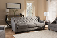 Thumbnail for Arcadia Grey Button-Tufted Living Room 3-Seater Sofa - Mervyns