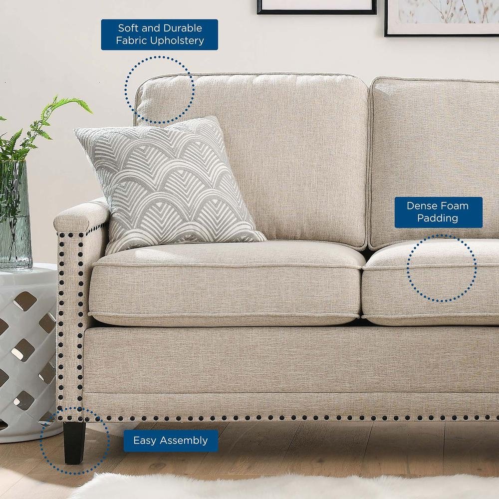 Ashton Upholstered Fabric Sectional Sofa - Beige EEI-4994-BEI - Mervyns