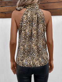 Thumbnail for Printed Tied Sleeveless Blouse
