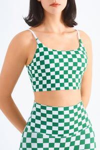 Thumbnail for Breathable Checkered Sports Bra