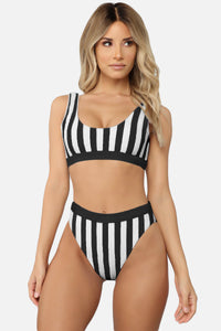 Thumbnail for Striped Tank High Waist Bikini