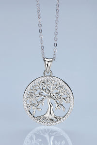 Thumbnail for 925 Sterling Silver Moissanite Tree Pendant Necklace