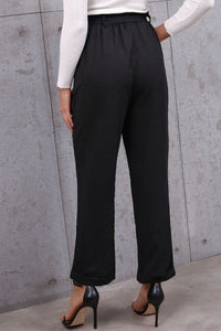 Thumbnail for Belted Paperbag Waist Pants - Mervyns