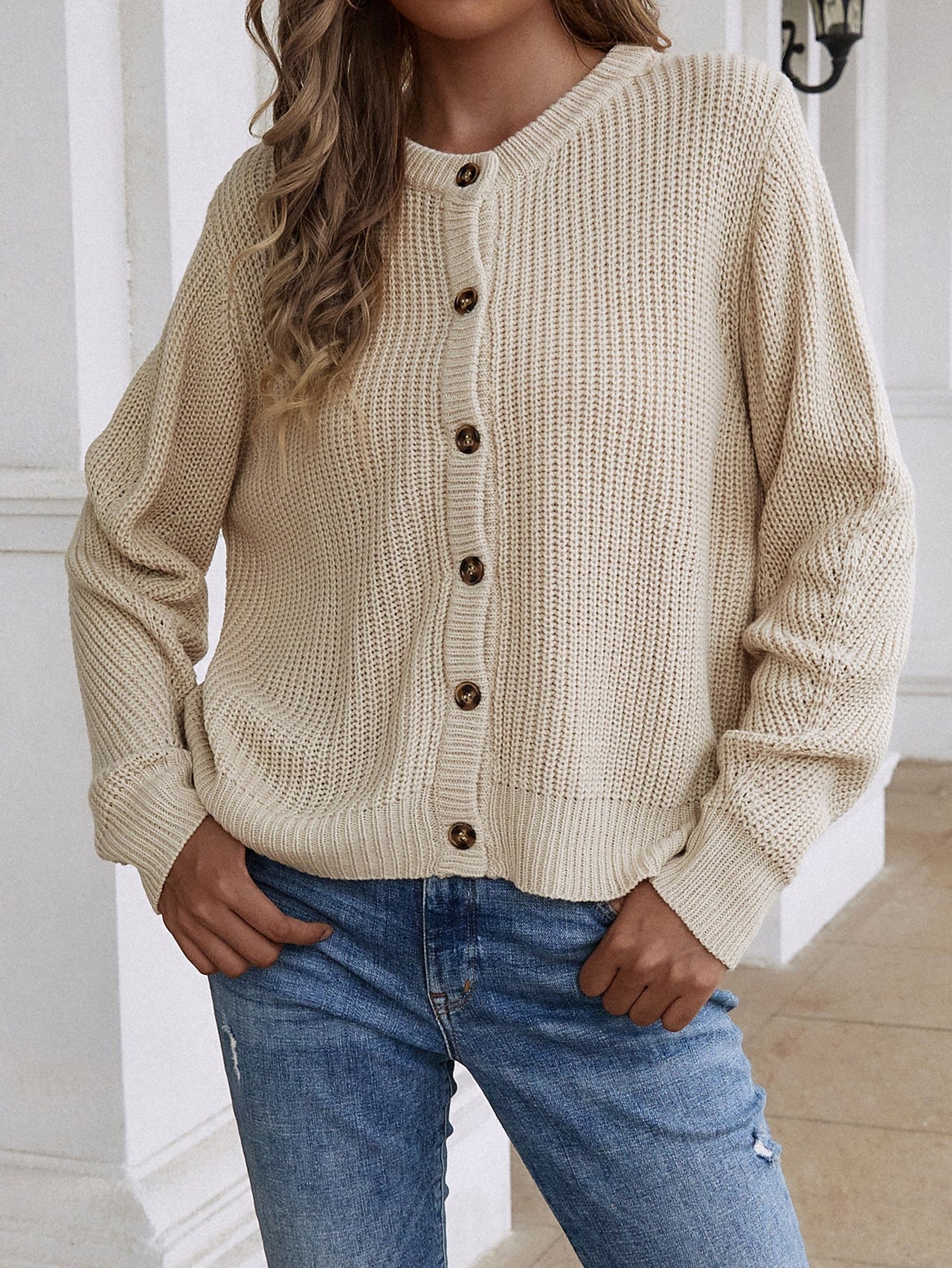 Button Down Rib-Knit Reversible Sweater - Mervyns