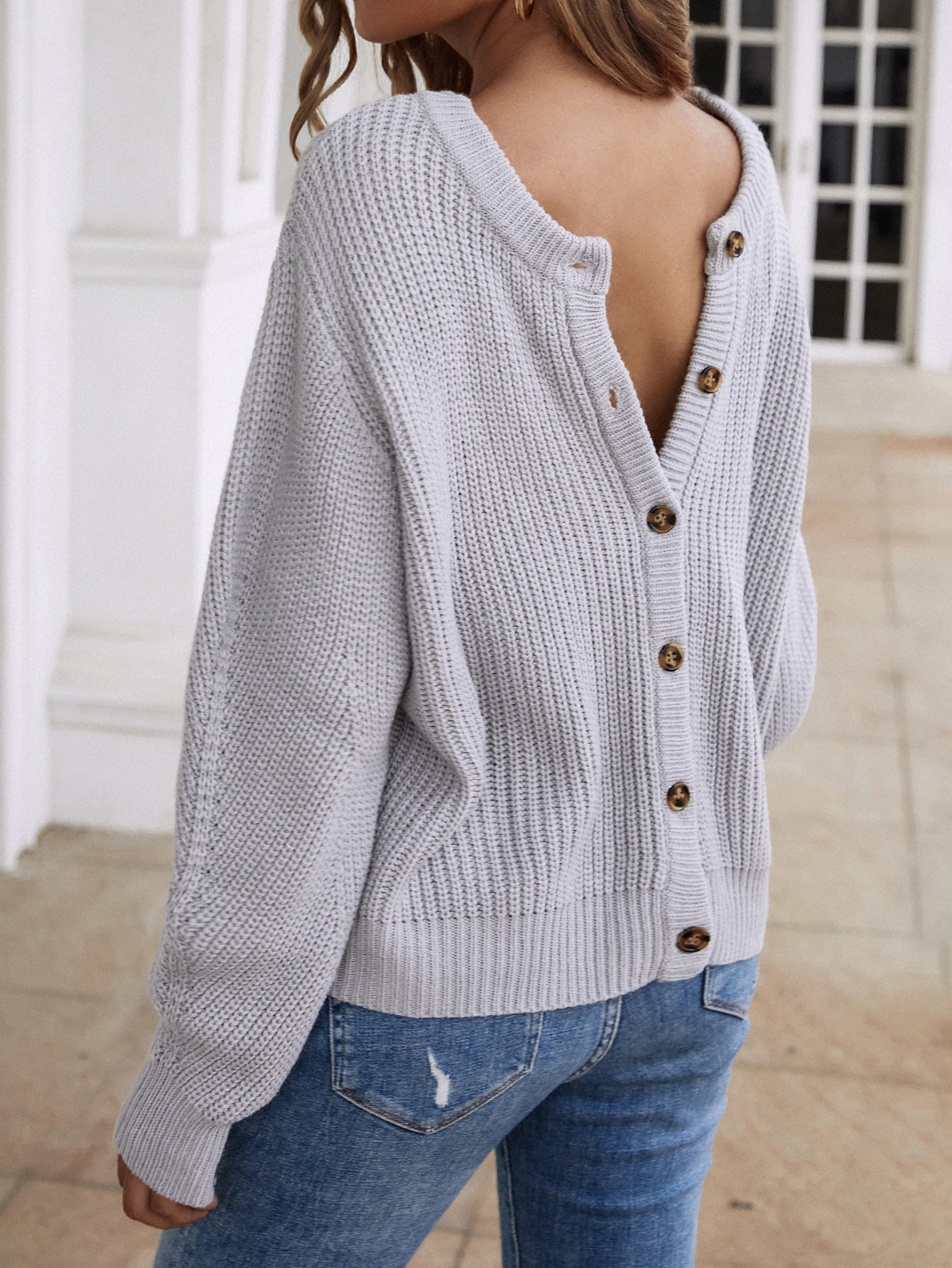 Button Down Rib-Knit Reversible Sweater - Mervyns