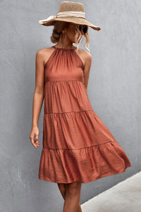 Thumbnail for Grecian Tiered Sleeveless Dress