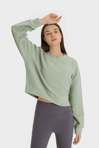 Thumbnail for Textured Dropped Shoulder Sports Top