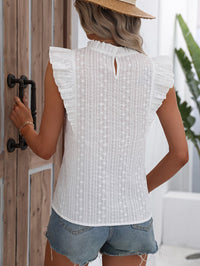 Thumbnail for Butterfly Sleeve Frill Neck Blouse