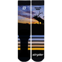 Thumbnail for Cascade Idaho Sunset Elk Socks - Mervyns