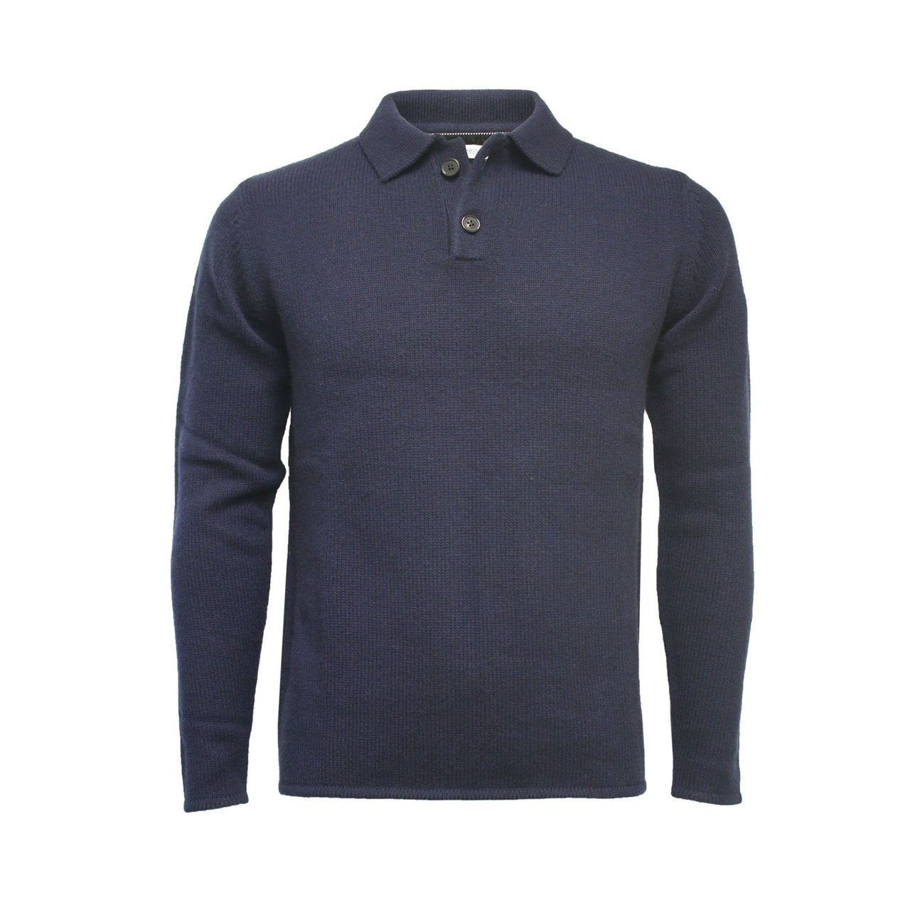 Cashmere Sweater Polo Neck heavy Jersey Apollo Navy - Mervyns