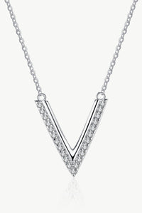 Thumbnail for Sterling Silver V Letter Pendant Necklace