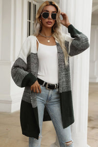 Thumbnail for Color Block Chunky Knit Sweater Cardigan - Mervyns