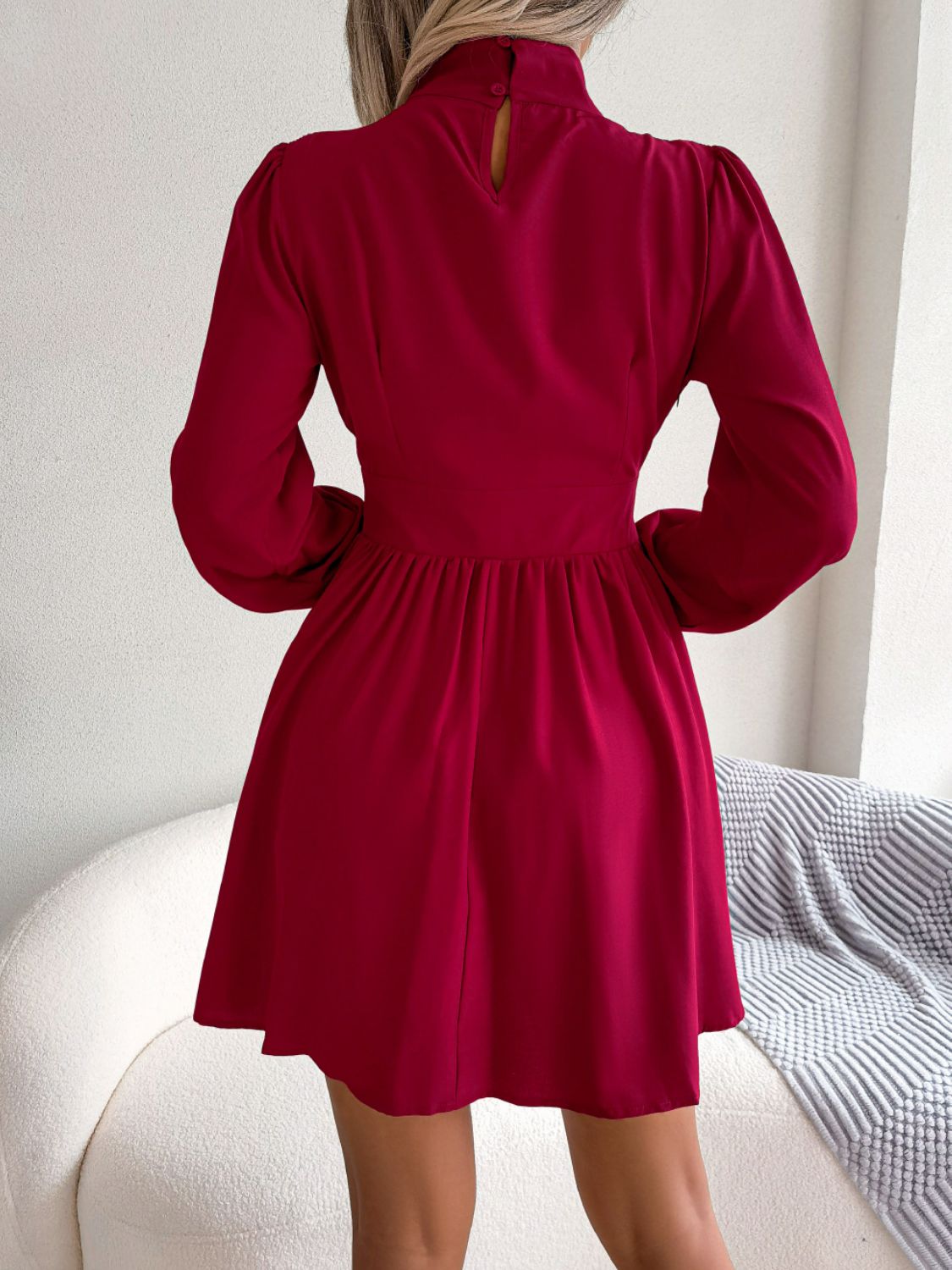 Cutout Turtleneck A-Line Mini Dress Cutout Turtleneck A-Line Mini Dress