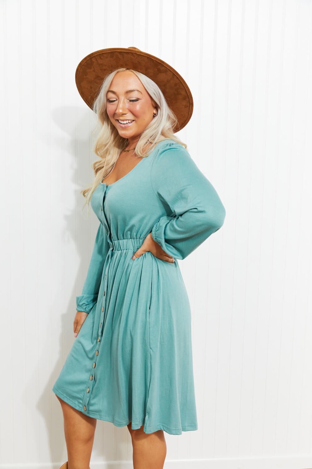 Scoop Neck Empire Waist Long Sleeve Mini Dress - Mervyns Scoop Neck Empire Waist Long Sleeve Mini Dress - Mervyns