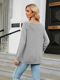Thumbnail for Round Neck Long Sleeve T-Shirt