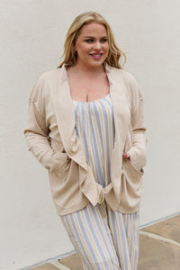 Thumbnail for HEYSON Full Size Soft Ribbed Open Front Cardigan