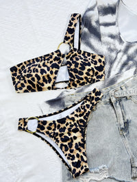 Thumbnail for Leopard One-Shoulder Bikini Set