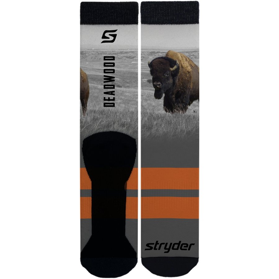 Deadwood Bison Orange Socks - Mervyns