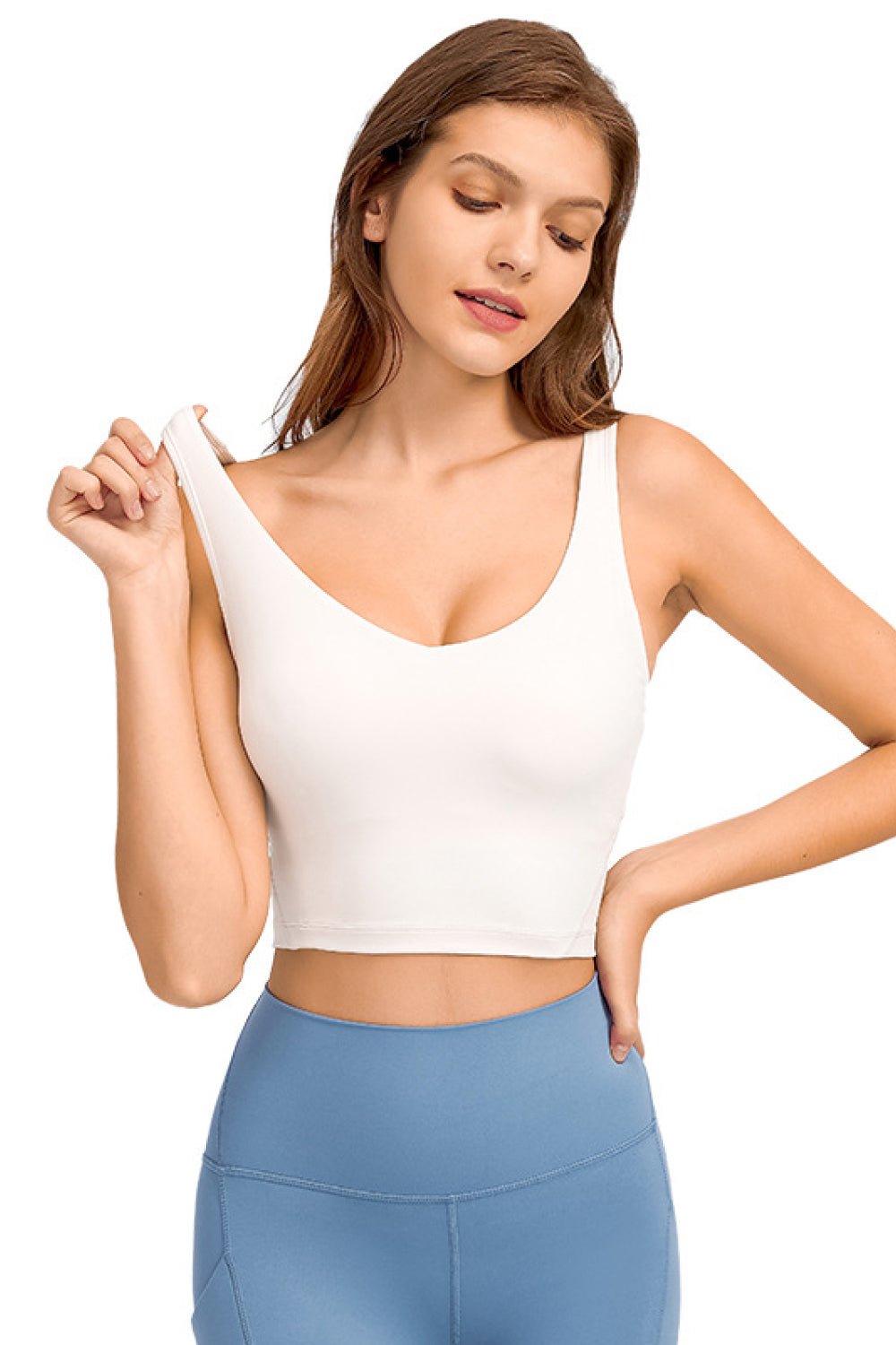 Deep V-Neck Crop Sports Bra - Mervyns