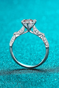 Thumbnail for 925 Sterling Silver Inlaid Moissanite 6-Prong Ring