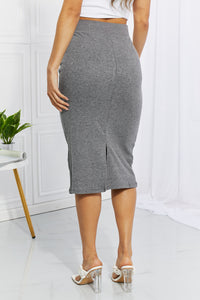 Thumbnail for Zenana Full Size Effortless Class Ribbed Midi Skirt